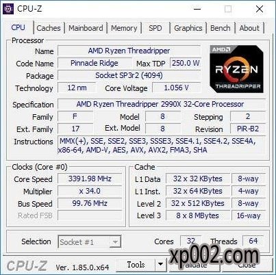 CPU-Zͼй¶AMD߳˺콢2990WX