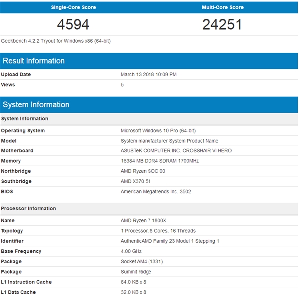 AMD Ryzen 7 2700XʽսƽƵ1800X